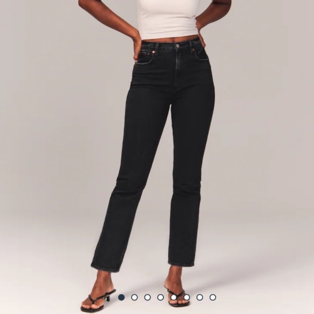 Abercrombie curve love ultra high rise ankle straight jeans